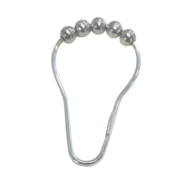 Spīdīgas sudraba krāsas dušas aizkaru āķi (12 gab.) 3,5 cm Anello – Spirella