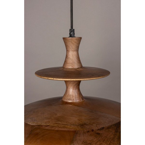 Tumša dabīga toņa mango masīvkoka piekaramā lampa ø 43 cm Cath – Dutchbone-image-4