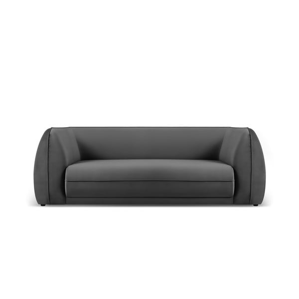 Tumši pelēks samta dīvāns 225 cm Lando – Micadoni Home