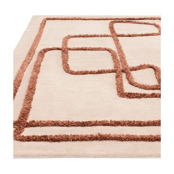 Ķieģeļu sarkans/krēmkrāsas ar rokām darināts vilnas paklājs 160x230 cm Matrix – Asiatic Carpets-image-3