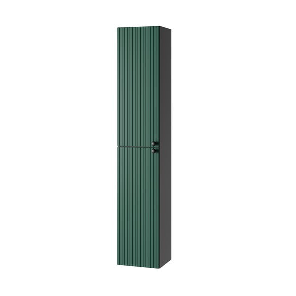 Zaļš/antracīta pelēks augsts/piekarams vannas istabas skapis 30x160 cm Asti – STOLKAR