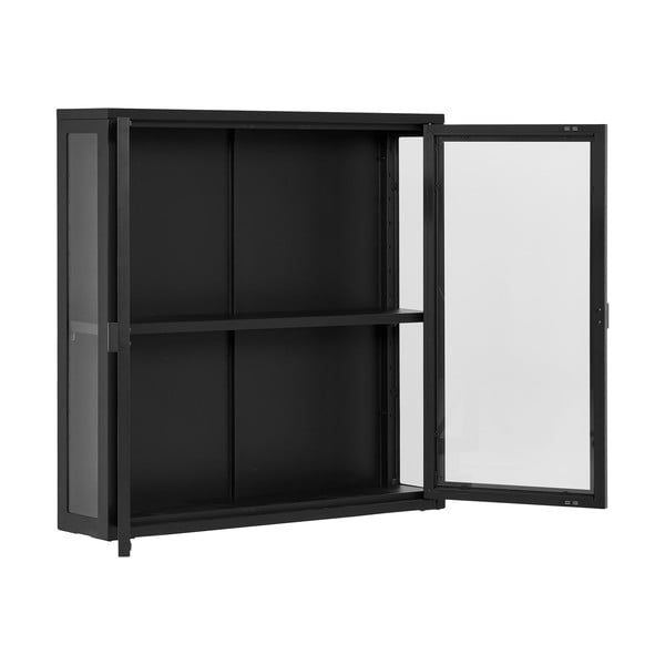 Melna metāla piekarināma vitrīna 80x80 cm Brisbane – House Nordic-image-2