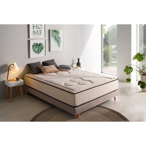 Stingrs/vidēji stingrs divpusējs putu matracis ar termoregulāciju 200x200 cm Tempus Gold – Moonia-image-1