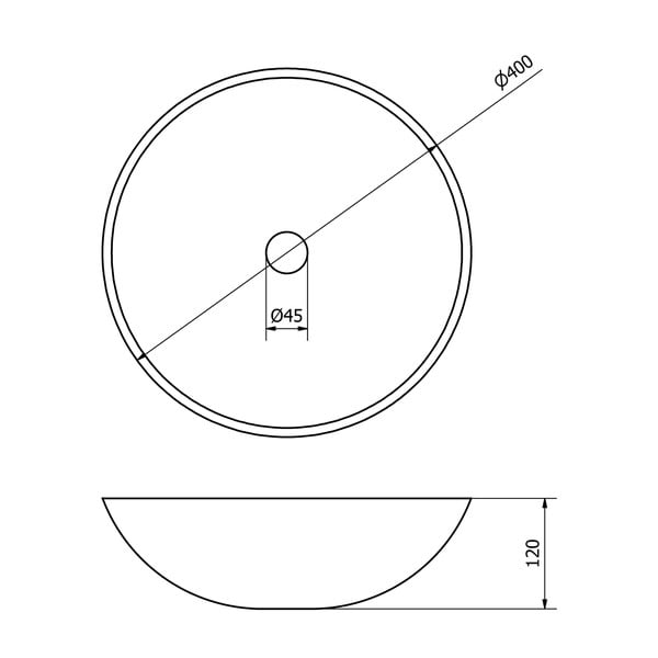 Krēmkrāsas akmens apaļa izlietne ø 40 cm Blok 1 – Sapho-image-3