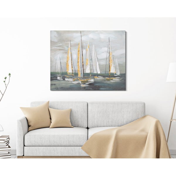 Glezna 100x80 cm Gold Boat – Mauro Ferretti-image-1