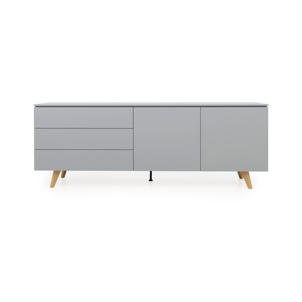 Pelēka kumode Tenzo Plain, platums 210 cm