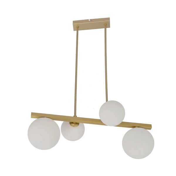 Balta/zelta krāsas piekaramā lampa ar stikla abažūru Kama – Candellux Lighting-image-3