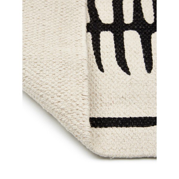 Bēši melns ar rokām austs kokvilnas paklājs Westwing Collection Rita, 70 x 140 cm-image-3