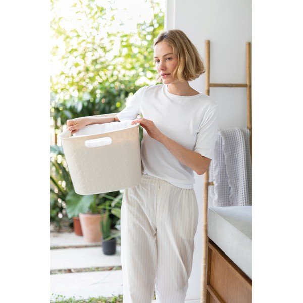Krēmkrāsas plastmasas veļas grozs 45 l Softex – Curver-image-2