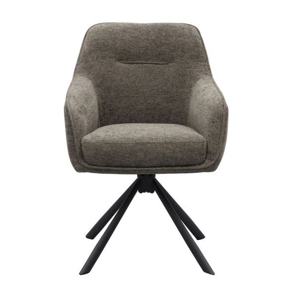 Tumši pelēks polsterēts ēdamistabas krēsls ar roku balstiem Avola – Unique Furniture-image-1