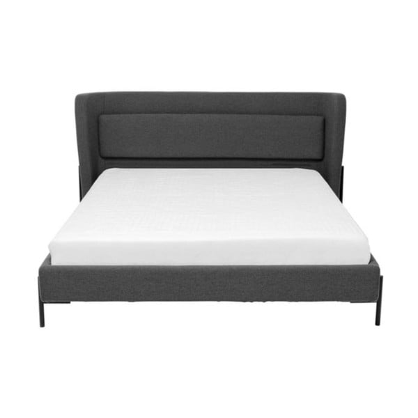 Tumši pelēka polsterēta divvietīga gulta 180x200 cm Tivoli – Kare Design