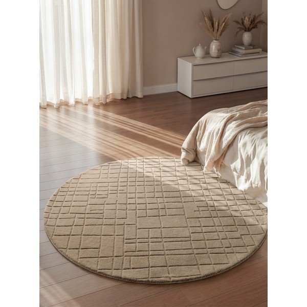 Brūns vilnas apaļš paklājs ø 200 cm Kenso – Villeroy&Boch-image-1