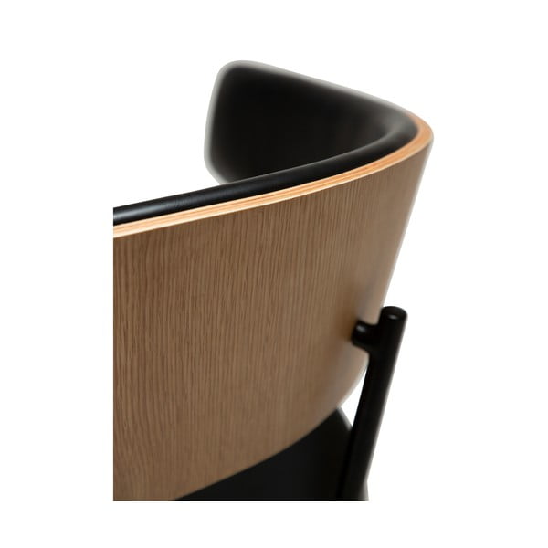 Melns/gaiša dabīga toņa ēdamistabas krēsls ar roku balstiem Crib – DAN-FORM Denmark-image-1
