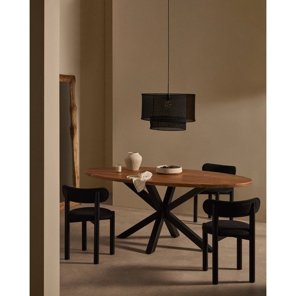 Ēdamgalds ar akācijas koka galda virsmu 100x200 cm Argo – Kave Home-image-2