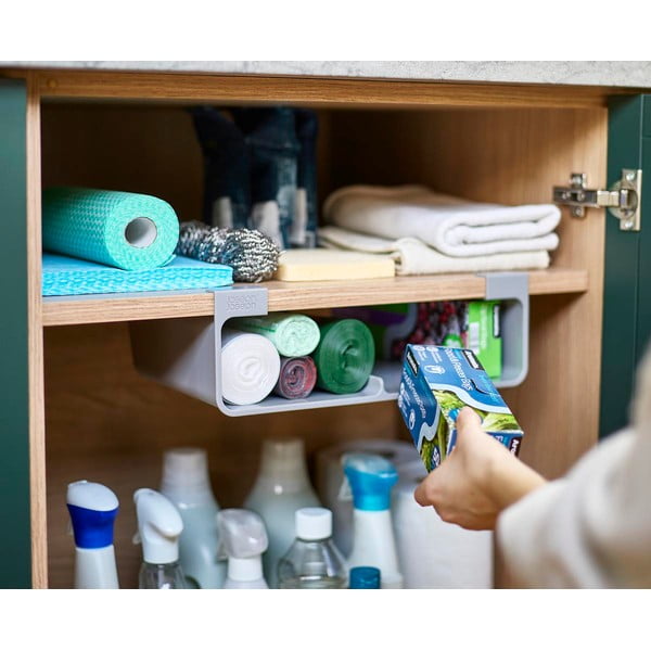 Pelēks plastmasas piekarināms folijas un papīra dvieļu turētājs CupboardStore – Joseph Joseph-image-4