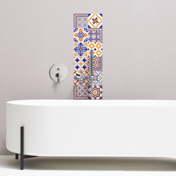 12 dekoratīvo sienas uzlīmju komplekts Ambiance Alenna, 15 x 15 cm