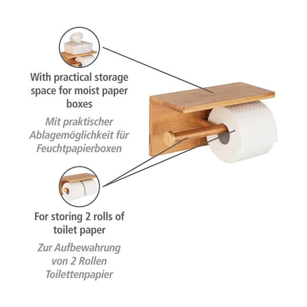 Sienas bambusa tualetes papīra turētājs Duo Bambusa – Wenko-image-3