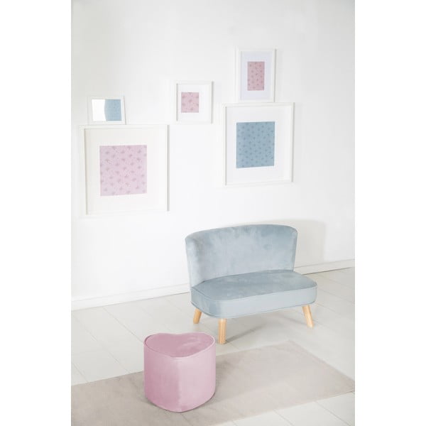 Gaiši rozā samta bērnu pufs Lil Sofa – Roba-image-2