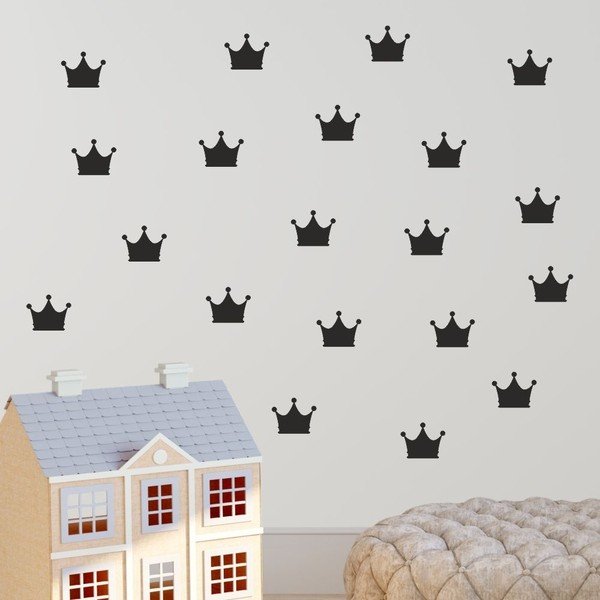 Komplekts melnas sienas uzlīmes North Carolina Scandinavian Home Decors Crown