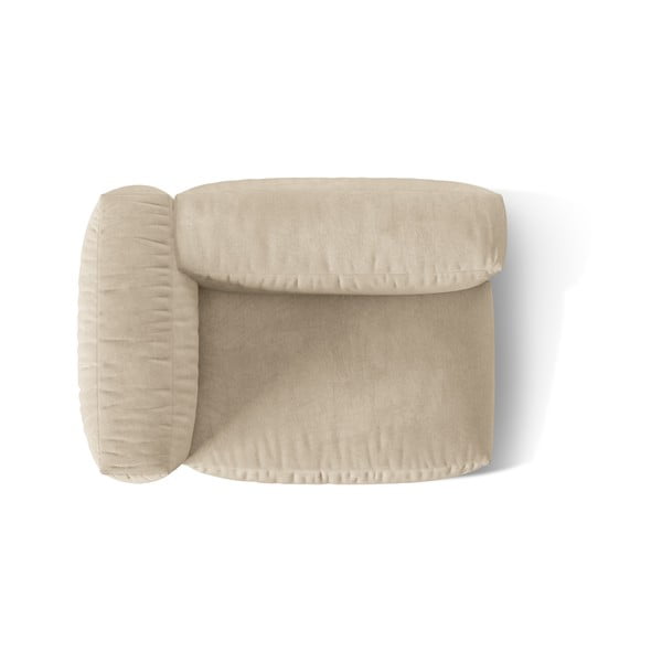 Bēša samta modulārā dīvāna daļa (ar kreiso stūri) Martina – Micadoni -image-3