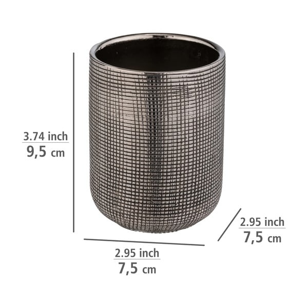 Sudraba krāsas keramikas trauks zobu birstei Rivara – Wenko-image-4