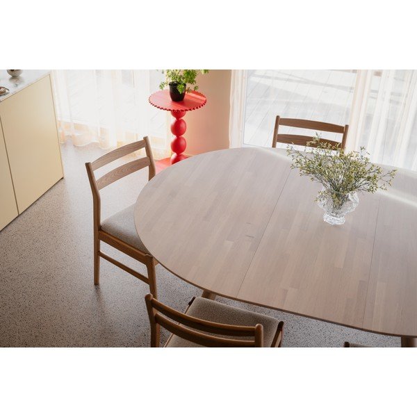 Ozola masīvkoka apaļš izvelkams ēdamgalds ø 140 cm Clapperton – Rowico-image-2