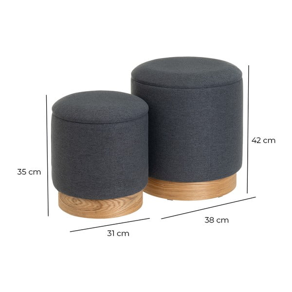 Tumši pelēki pufi (2 gab.) – Casa Selección-image-4