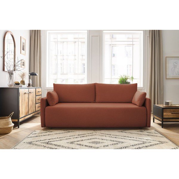 Oranžs salokāms dīvāns 211 cm Marcel – Bobochic Paris-image-1