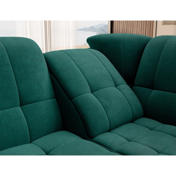 Zaļš samta salokāms/ar uzglabāšanas vietu stūra dīvāns (ar labo stūri/L veida) Sado – ELTAP-image-1