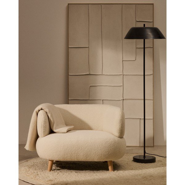 Bēšs atpūtas krēsls no buklē auduma Luisa – Kave Home-image-1