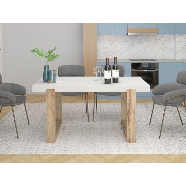 Balts ēdamgalds 90x160 cm Solid – Støraa-image-1