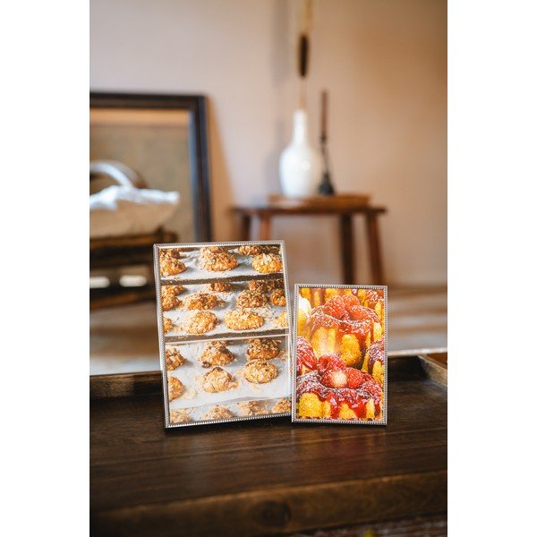 Spīdīgas sudraba krāsas metāla stāvošs foto rāmis 11x16 cm Sweet Memory Pearl – Zilverstad-image-1