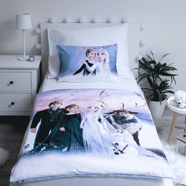 Kokvilnas bērnu gultas veļa 100x135 cm Frozen 2 – Jerry Fabrics-image-1