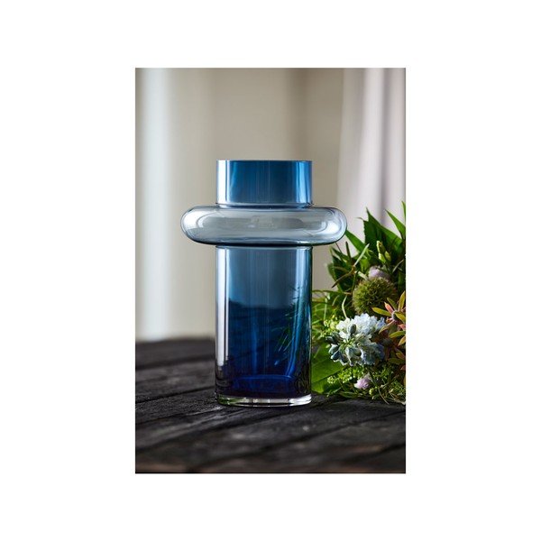 Tumši zila stikla vāze Lyngby Glas Tube, augstums 30 cm-image-4