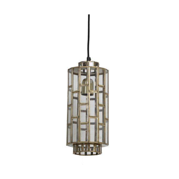 Bronzas krāsas piekaramā lampa ar stikla abažūru Søstrene – Light & Living