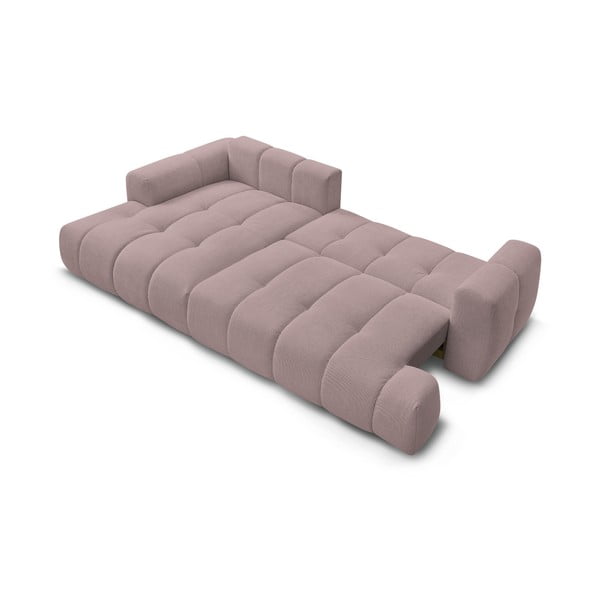 Rozā salokāms/ar uzglabāšanas vietu stūra dīvāns (ar kreiso stūri/ar zvilni) Fuji – Bobochic Paris-image-4