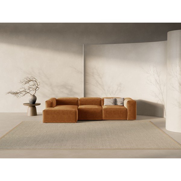Ķieģeļu sarkans stūra dīvāns (ar kreiso stūri/ar zvilni) Bergamo – Cosmopolitan Design-image-1