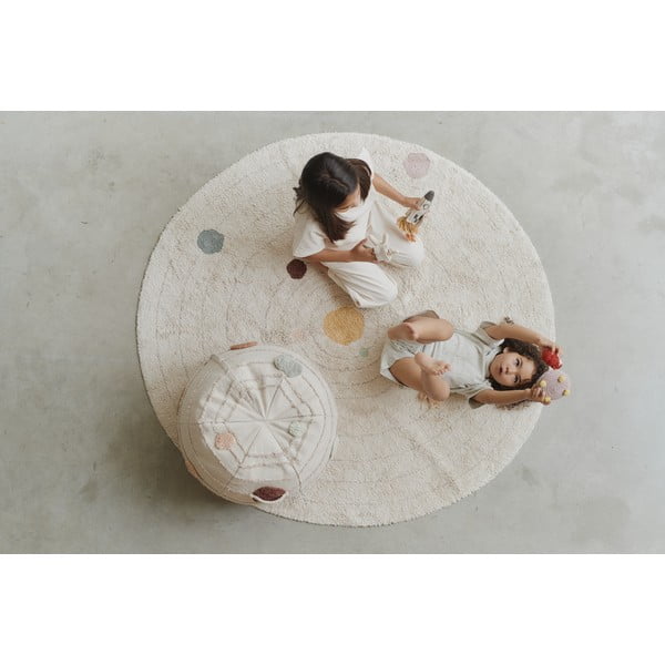 Bēšs kokvilnas bērnu rotaļu paklājs ø150 cm Solar System – Lorena Canals-image-1