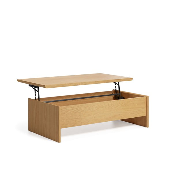 Dabīga toņa žurnālgaldiņš ar ozolkoka imitāciju 60x110 cm Abilen – Kave Home-image-3