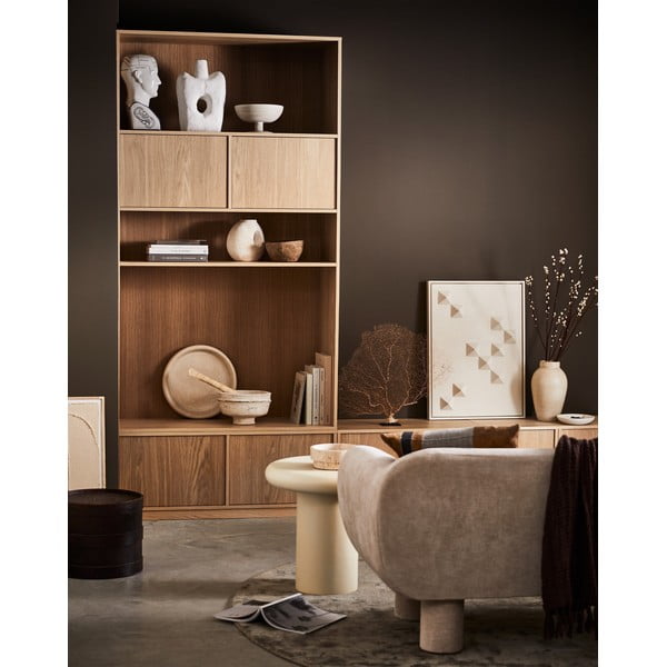 Dabīga toņa modulārais grāmatu plaukts ar ozolkoka imitāciju 217x243 cm Modulair – vtwonen-image-3
