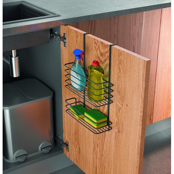 Melns metāla virtuves plaukts Metaltex Galileo Lava Double-image-1