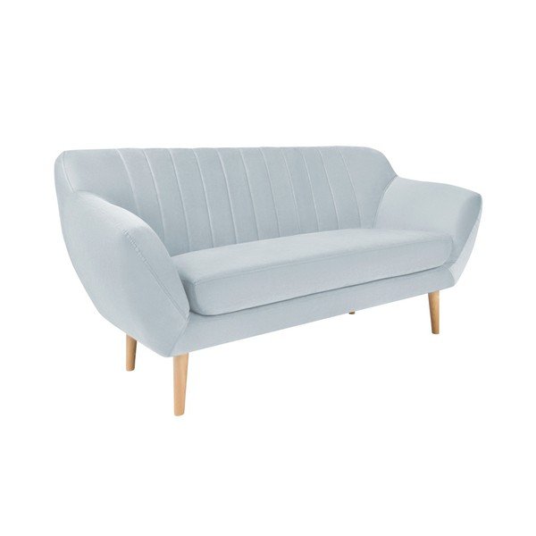Gaiši zils samta dīvāns Mazzini Sofas Sardaigne, 158 cm-image-1