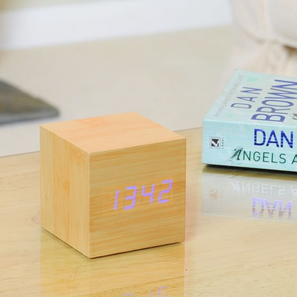 Zils LED modinātāja modinātājs Cube Click Clock, dižskābardis-image-1