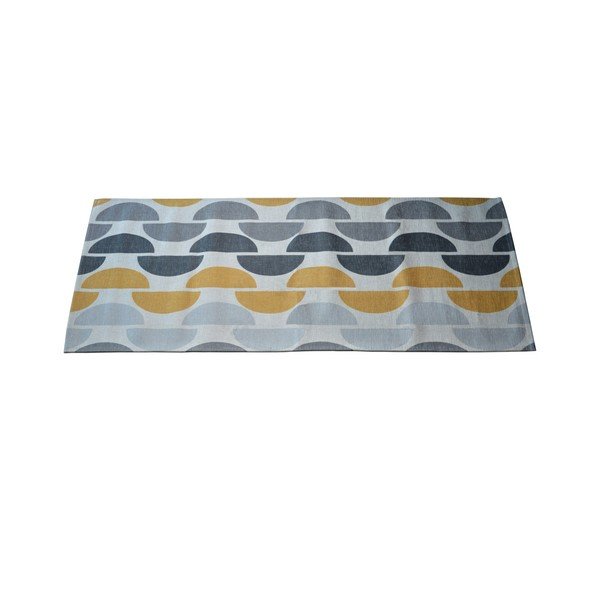 Floorita Halfmoon pelēks un dzeltens paklājs, 60 x 190 cm-image-1