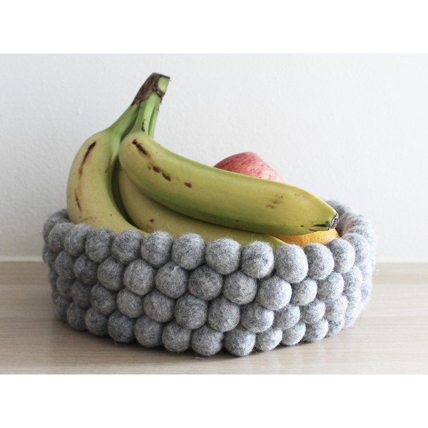 Tērauda pelēks bumbiņu vilnas glabāšanas grozs Wooldot Ball Basket, ⌀ 28 cm-image-1