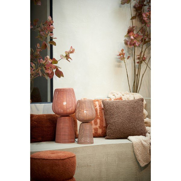 Gaiši sarkana galda lampa (augstums 42 cm) Aboso – Light & Living-image-2