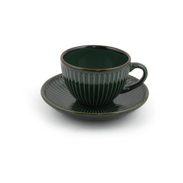 Tumši zaļas keramikas tasītes (6 gab.) 0.21 l – Hermia-image-2