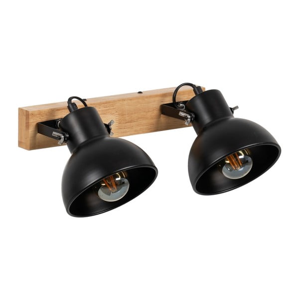 Melna/dabīga toņa sienas lampa – Ixia-image-2