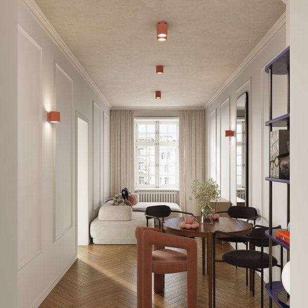 Persiku oranža metāla prožektora tipa lampa 10x21 cm Zora – Sollux-image-2