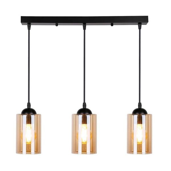 Melna piekaramā lampa ar stikla abažūru 10x55 cm Bistro – Candellux Lighting-image-2